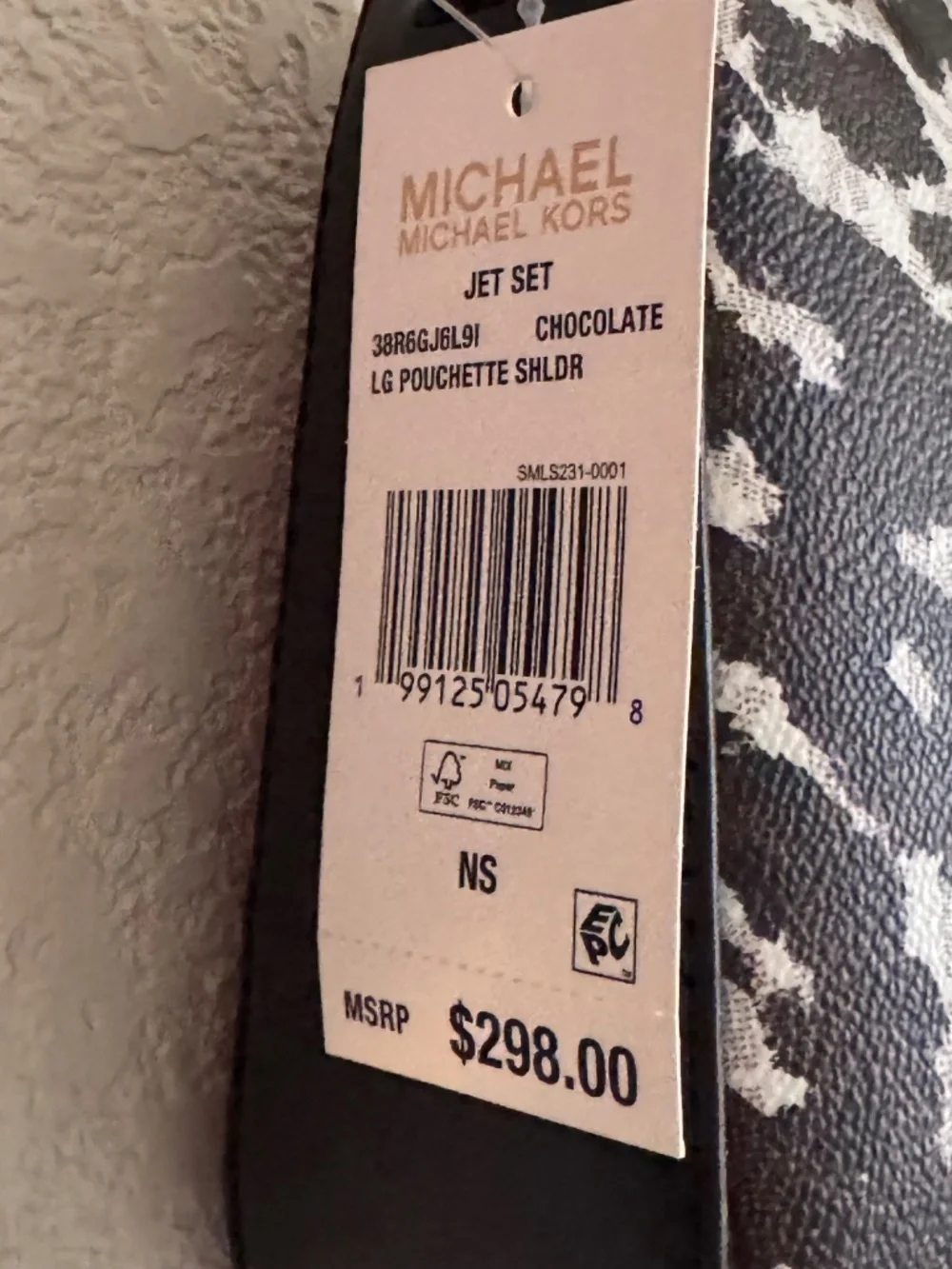 Michael Kors brown & cream Iconic Leopard Print Shoulder Bag leather accents